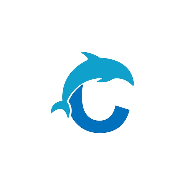 Векторный шаблон логотипа дельфина