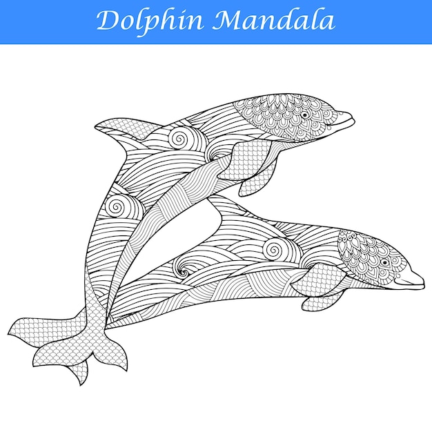 dolphin mandala coloring page