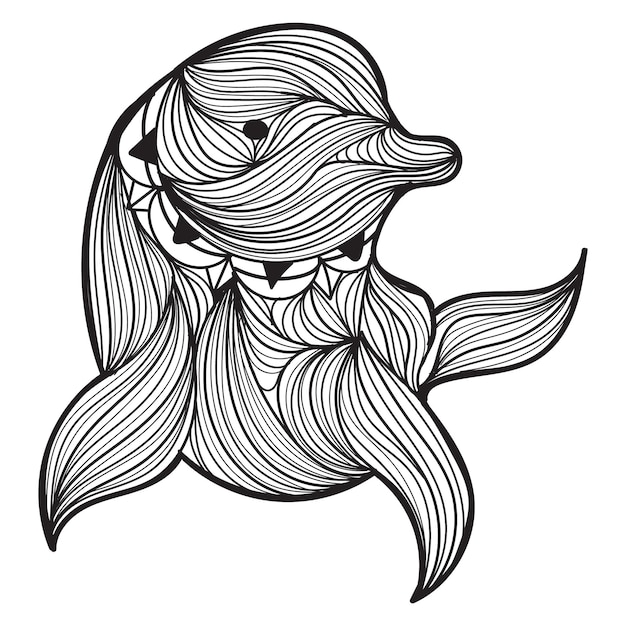 Dolphin mandala vector illustration