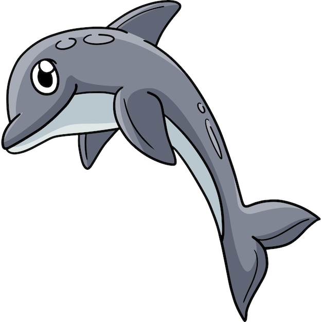 Dolphin Marine Animal Cartoon Colored Clipart