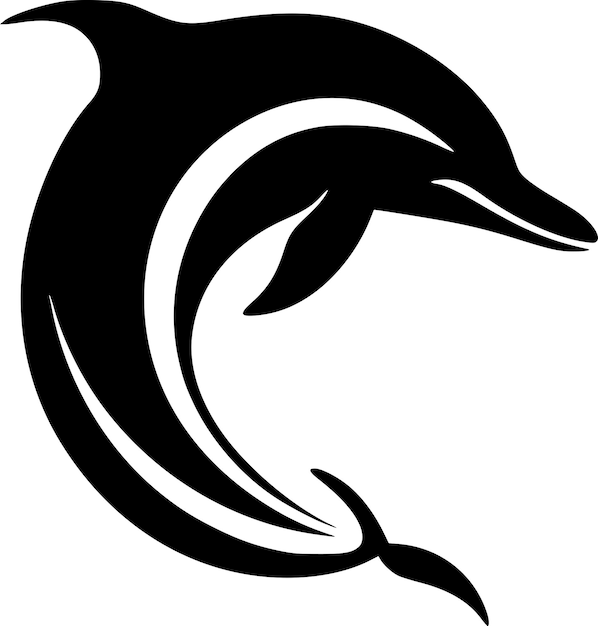 Vettore illustrazione vettoriale di dolphin minimalist e flat logo