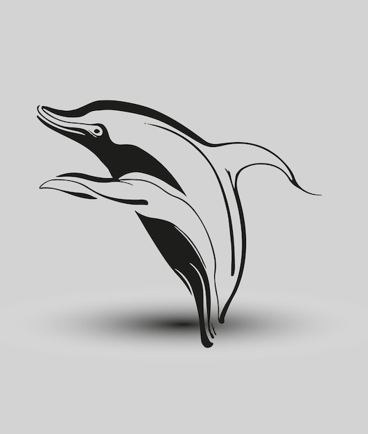 Vector dolphin_minimalist_logo_illustration_of_vector_art_01eps