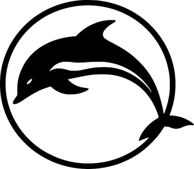 Dolphin Minimalist and Simple Silhouette Vector illustration