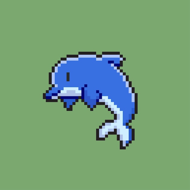 Pixel Art - Dolphin - Animals Pixel Art #01