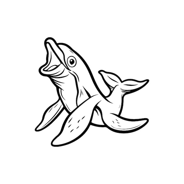 Dolphin sea animal sketch hand drawn in doodle Vector Image