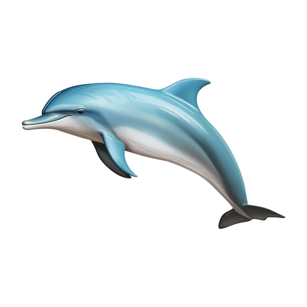 Dolphin side view isolated background white background