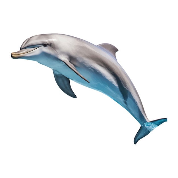 Dolphin side view isolated background white background