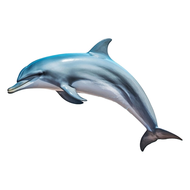 Dolphin side view isolated background white background