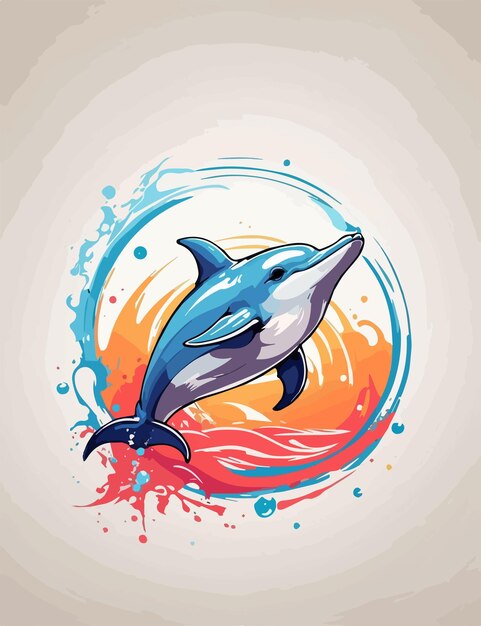 Dolphin silhouette illustration vector