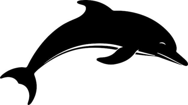 Vector dolphin silhouette vector illustration white background