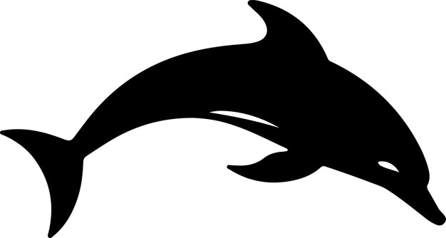 Vector dolphin silhouette vector illustration white background