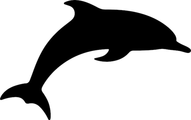 Vector dolphin silhouette vector illustration white background