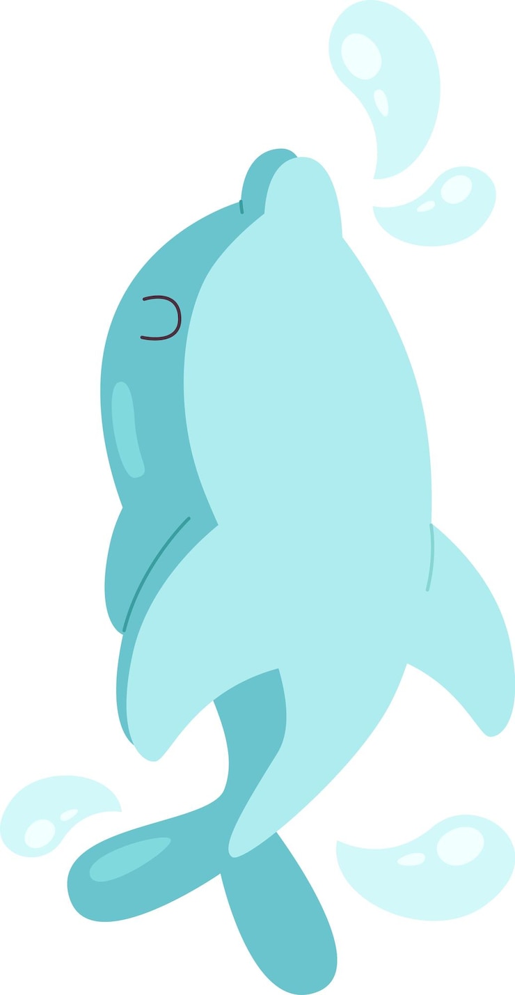 Vector dolphin splashing water