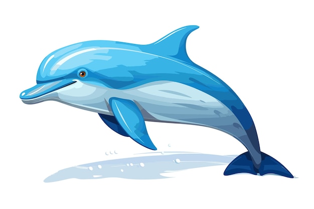 dolphin vector art still life painting flat illustration