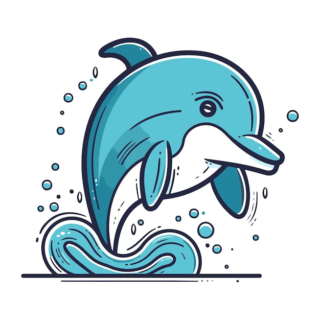 Vector dolphin vector illustration hand drawn doodle dolphin icon