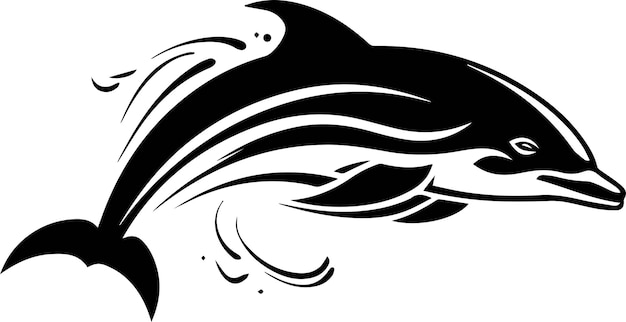 Vector dolphin vector illustration for wall art sticker and tattoo