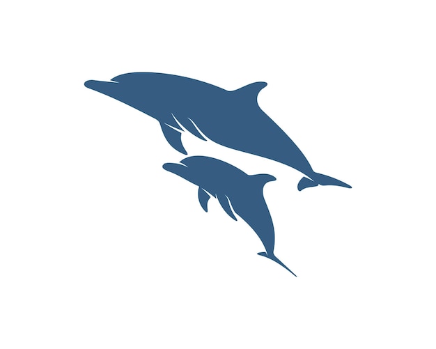 Векторный шаблон дизайна логотипа дельфинов Силуэт иллюстрации дизайна дельфинов