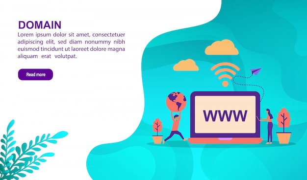 文字とドメイン図の概念。ランディングページテンプレート