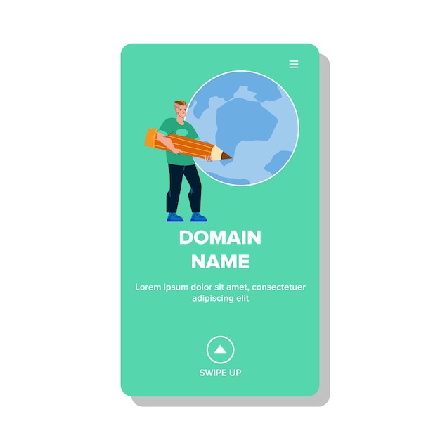 Domain name man invent en registratie vector