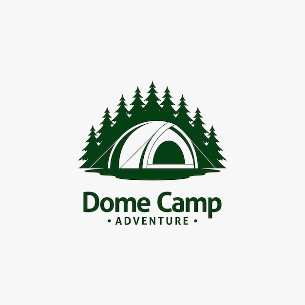 Vector dome camping tent logo design