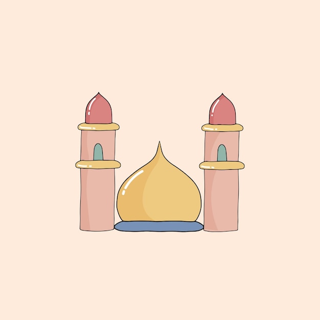 Dome cartoon icon for ramadhan illustration vector