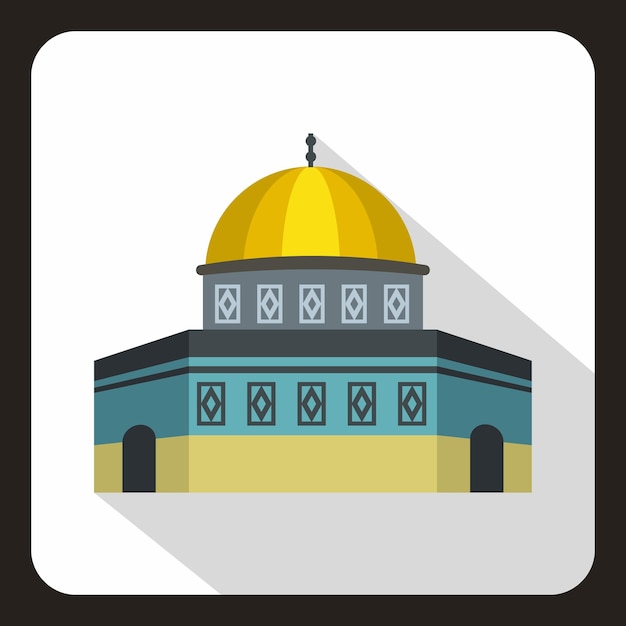 dome of the rock on the temple mount icon in flat style on a white background vector illustration