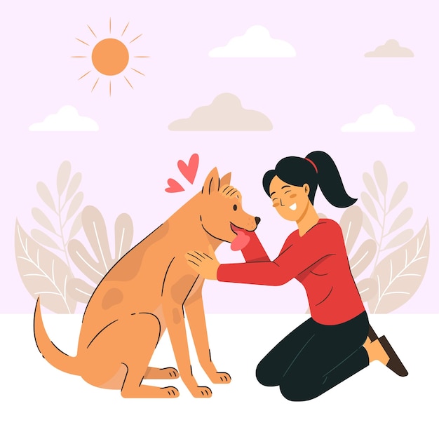 Domestic dog concept vector illustration