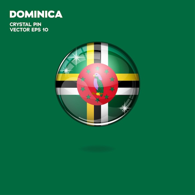 Dominica Flag 3D Buttons