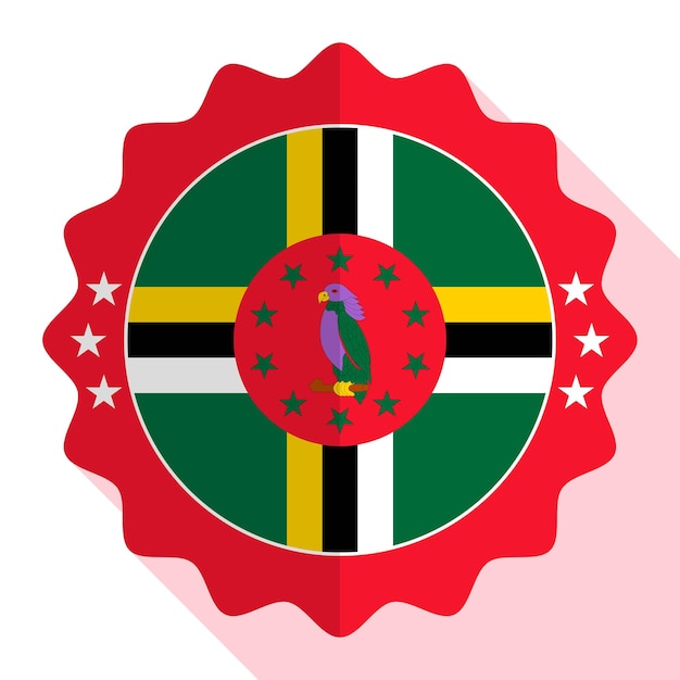 Dominica kwaliteitslabel embleem teken knop Vector illustratie