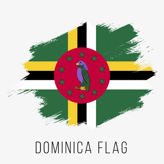 Dominica Vector Flag. Dominica Flag for Independence Day. Grunge Dominica Flag. Dominica Flag