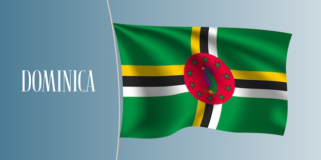 Dominica waving flag vector illustration