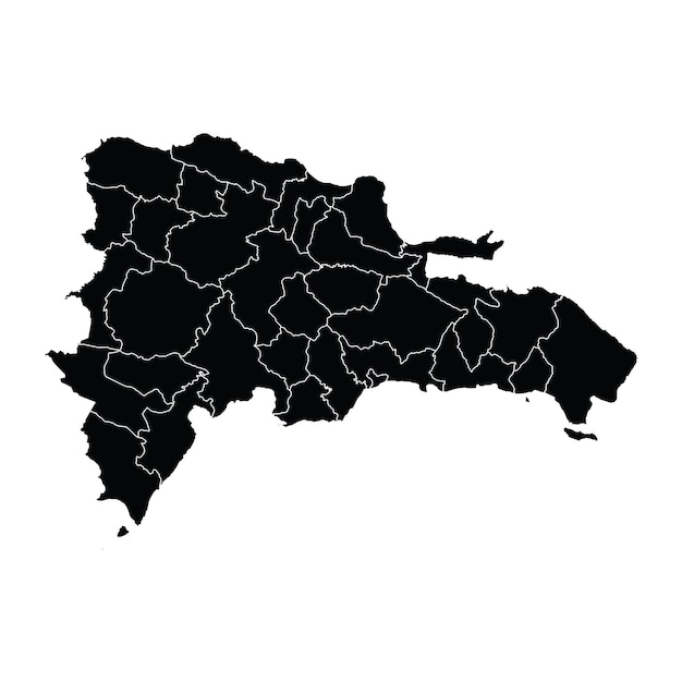 Dominican republic country map vector with regional areas