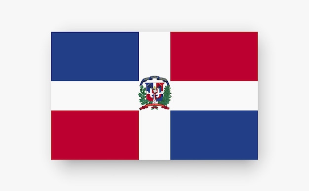 Vector dominican republic detailed flag on white background vector illustration