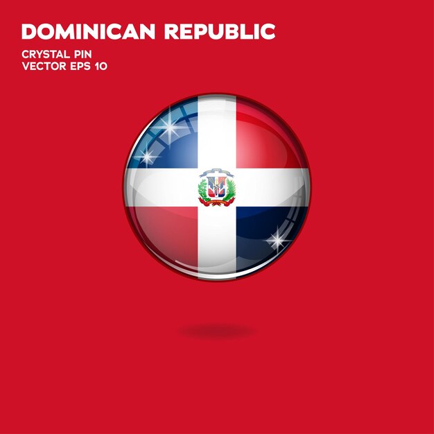 Vector dominican republic flag 3d buttons