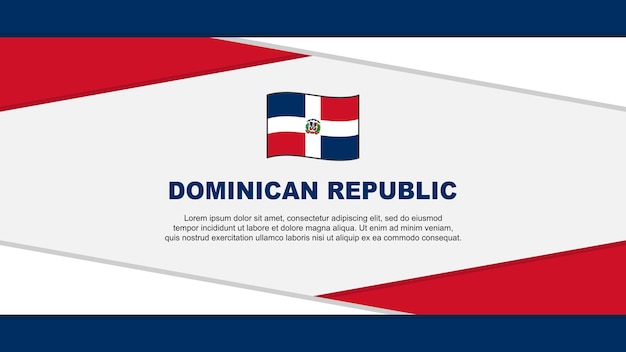ドミニカ共和国の旗の抽象的な背景 デザイン テンプレート ドミニカ共和国の独立記念日のバナー 漫画のベクトル図 ドミニカ共和国のベクトル