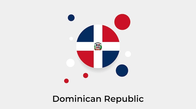 Флаг Доминиканской Республики пузырь круг круглой формы значок векторные иллюстрации
