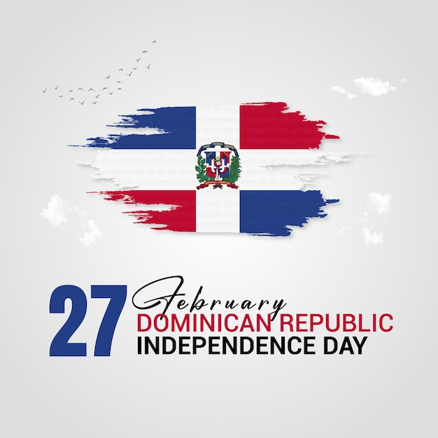 Vettore disegno postale della giornata dell'indipendenza della repubblica dominicana