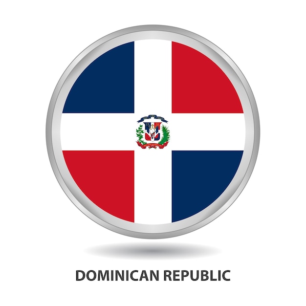 Dominican republic round flag design is used as badge, button, icon, wall painting