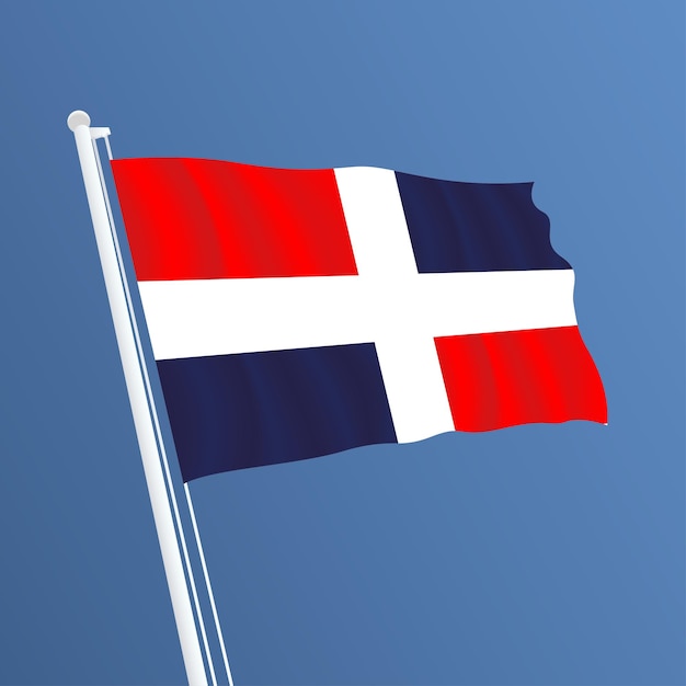 Dominican Republic Waving Flag Design and Dominican Republic Flag Design