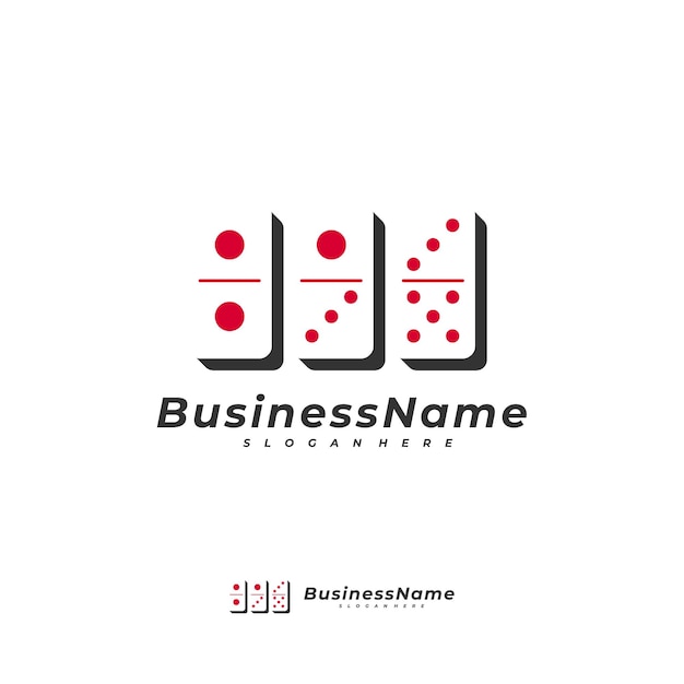 Domino card logo vector template creative domino logo design concepts