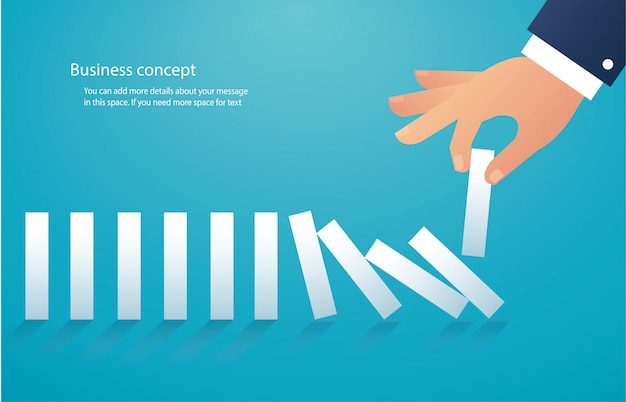 The domino effect. business concept