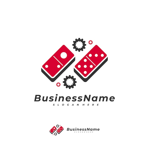 Domino Gear logo vector sjabloon Creatieve Domino logo ontwerpconcepten