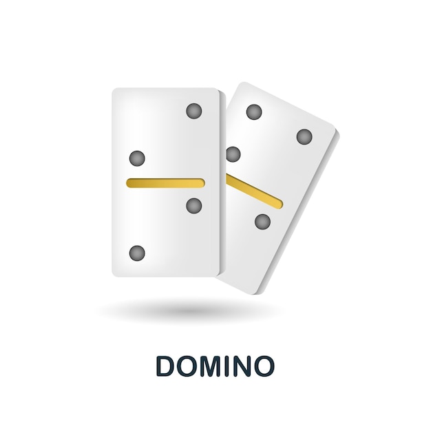 Domino icon 3d illustration from table games collection Creative Domino 3d icon for web design templates infographics and more