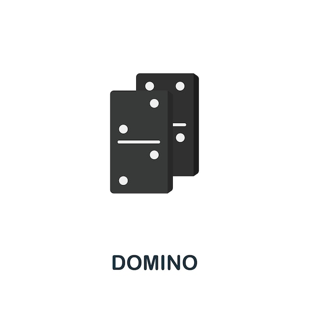 Domino icon flat sign element from table games collection creative domino icon for web design templates infographics and more