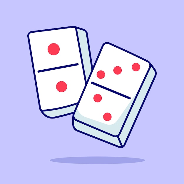 Domino kaart illustratie Vector platte pictogram
