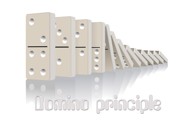 Vector domino principle vector 3d color