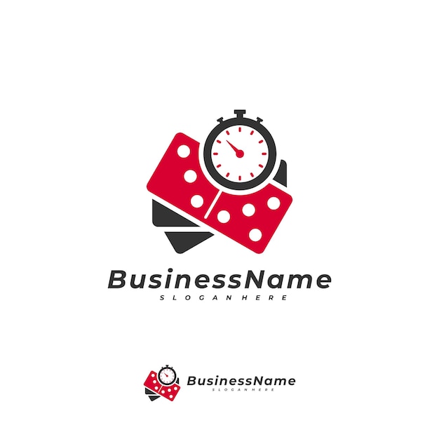 Domino time logo vector template creative domino logo design concepts