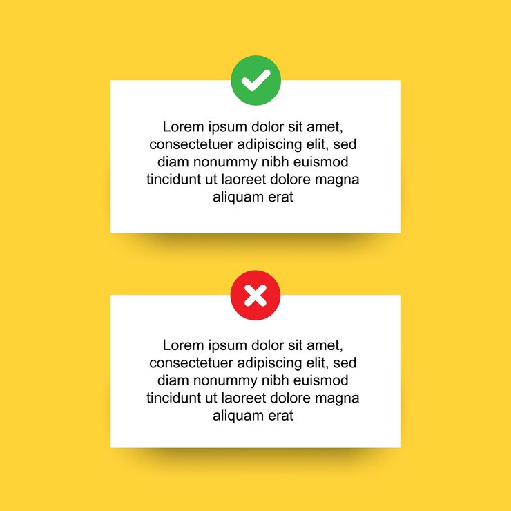 Vector don t and do information signs.flat cartoon linear customer complaint.
