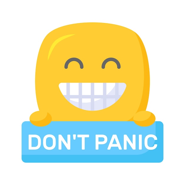 Don't panic emoji vector ontwerp aanpasbare platte stijl vector