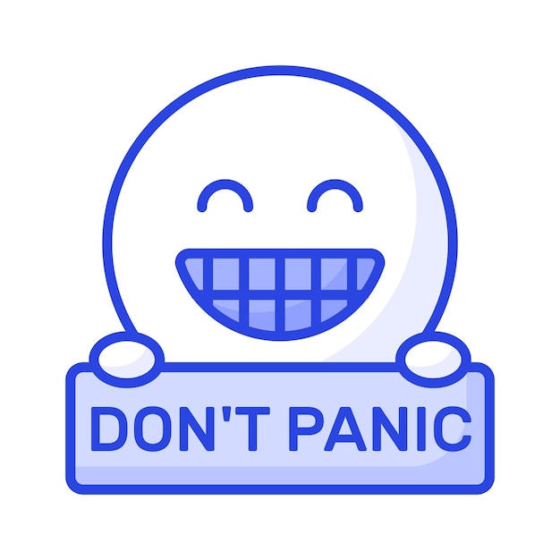 Don't panic emoji vector ontwerp aanpasbare platte stijl vector